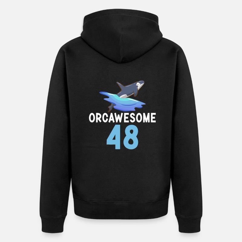 Orca Wal Geschenke - Unisex Premium Bio Zip Hoodie - Schwarz