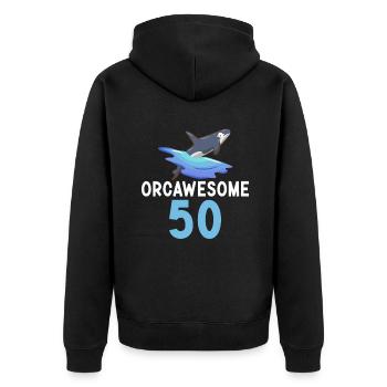 Cadeaux de baleines orques - Veste à capuche bio Premium Unisexe - noir - Dos - Nico (187cm)