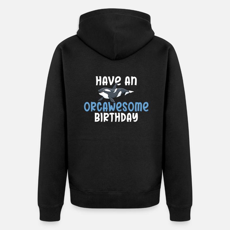 Orca Wal Geschenke - Unisex Premium Bio Zip Hoodie - Schwarz