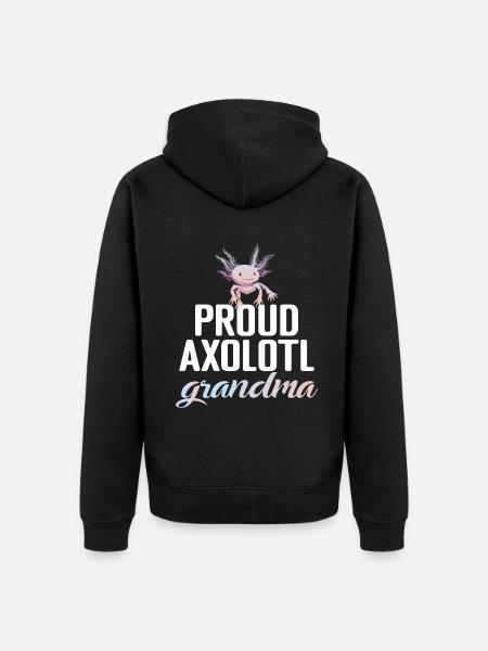 Axolotl Lover Gifts - Unisex Premium Organic Zip Hoodie - black