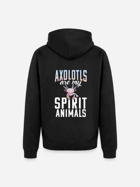 Axolotl Lover Gifts - Unisex Premium Organic Zip Hoodie - black