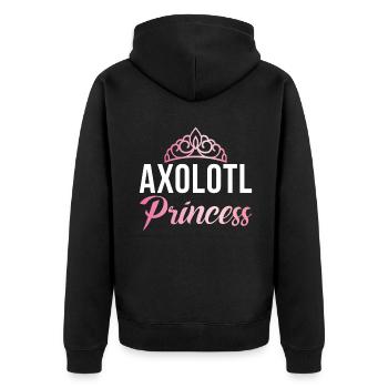 Axolotl Liebhaber Geschenke - Unisex Premium Bio Zip Hoodie - Schwarz - Hinten - Nico (187cm)