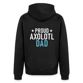 Axolotl Liebhaber Geschenke - Unisex Premium Bio Zip Hoodie - Schwarz - Hinten - Nico (187cm)
