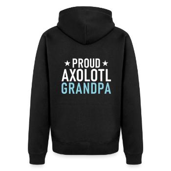 Axolotl-Liebhaber-Geschenke - Unisex Premium Bio Zip Hoodie - Schwarz - Hinten - Nico (187cm)