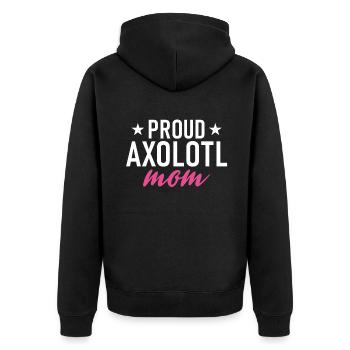 Axolotl Liebhaber Geschenke - Unisex Premium Bio Zip Hoodie - Schwarz - Hinten - Nico (187cm)