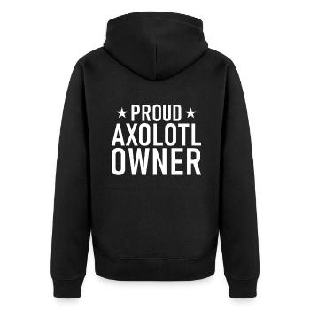 Axolotl Liebhaber Geschenke - Unisex Premium Bio Zip Hoodie - Schwarz - Hinten - Nico (187cm)