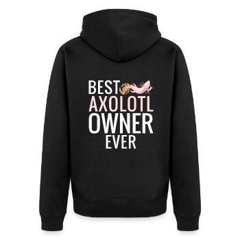 Axolotl Liebhaber Geschenke - Unisex Premium Bio Zip Hoodie - Schwarz - Hinten - Nico (187cm)