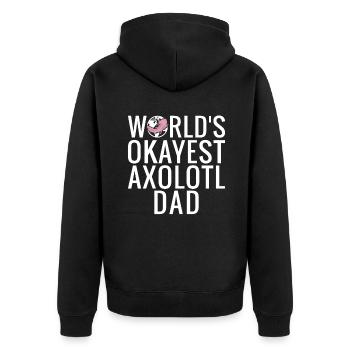 Axolotl Liebhaber Geschenke - Unisex Premium Bio Zip Hoodie - Schwarz - Hinten - Nico (187cm)