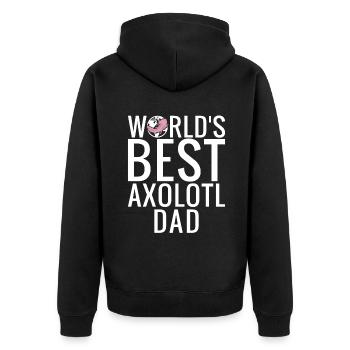 Axolotl Liebhaber Geschenke - Unisex Premium Bio Zip Hoodie - Schwarz - Hinten - Nico (187cm)