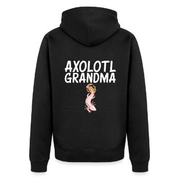 Axolotl Liebhaber Geschenke - Unisex Premium Bio Zip Hoodie - Schwarz - Hinten - Nico (187cm)