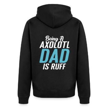 Axolotl Liebhaber Geschenke - Unisex Premium Bio Zip Hoodie - Schwarz - Hinten - Nico (187cm)