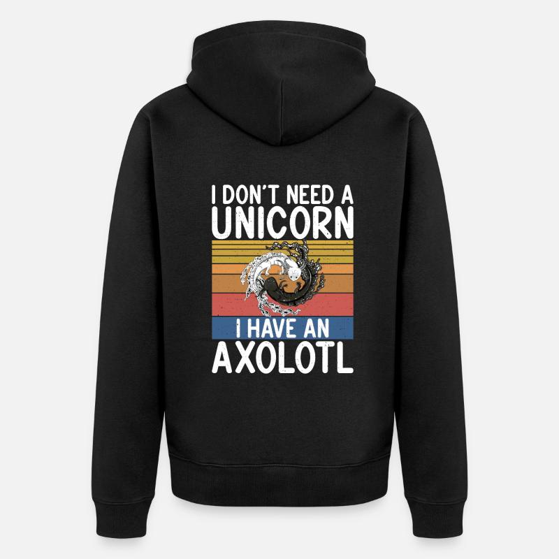 Axolotl Cadeaux d’amoureux - Veste à capuche bio Premium Unisexe - noir