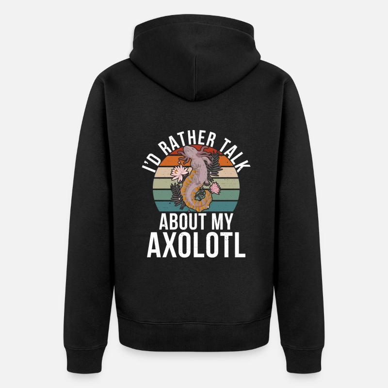 Axolotl Cadeaux d’amoureux - Veste à capuche bio Premium Unisexe - noir