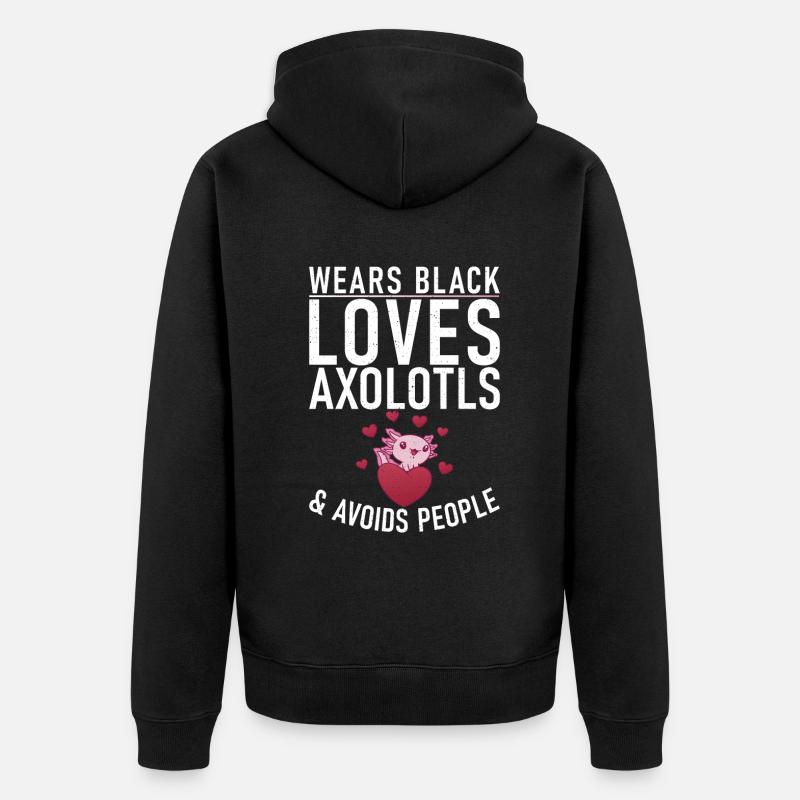 Axolotl Cadeaux d’amoureux - Veste à capuche bio Premium Unisexe - noir