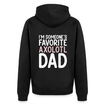 Axolotl Liebhaber Geschenke - Unisex Premium Bio Zip Hoodie - Schwarz - Hinten - Nico (187cm)
