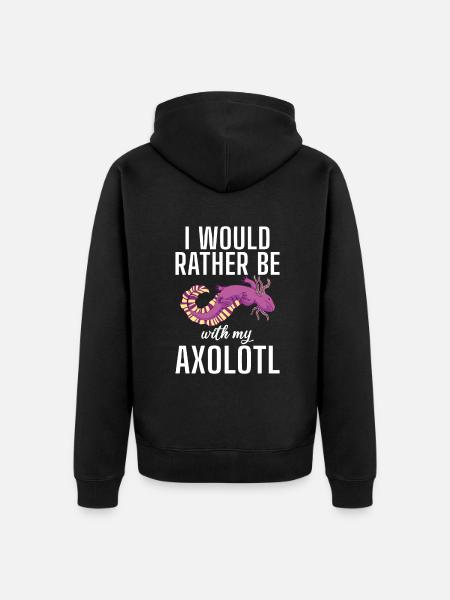 Axolotl Lover Gifts - Unisex Premium Organic Zip Hoodie - black