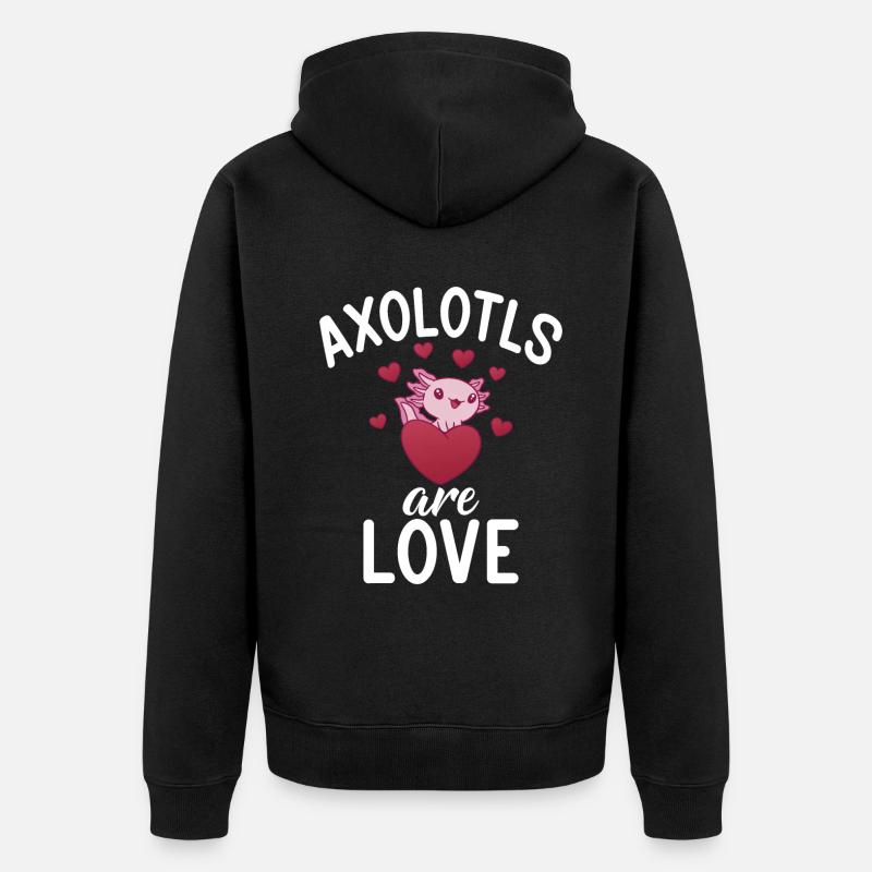 Axolotl Cadeaux d’amoureux - Veste à capuche bio Premium Unisexe - noir