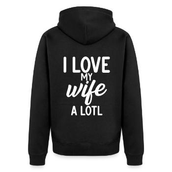 Axolotl Liebhaber Geschenke - Unisex Premium Bio Zip Hoodie - Schwarz - Hinten - Nico (187cm)