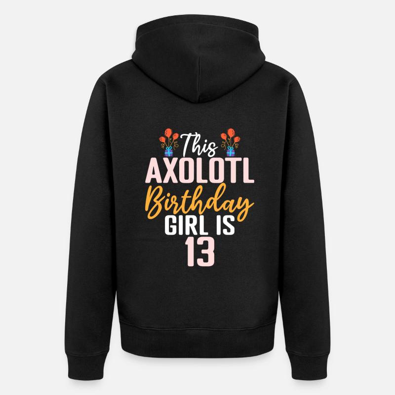 Axolotl Cadeaux d’amoureux - Veste à capuche bio Premium Unisexe - noir