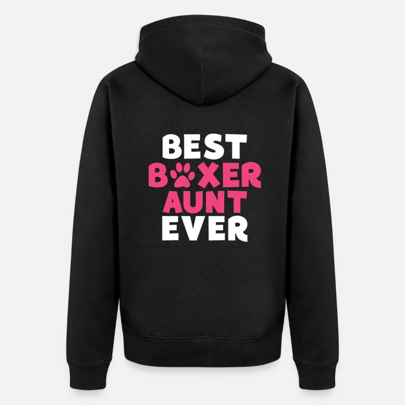 Boxer Hund Geschenke - Unisex Premium Bio Zip Hoodie - Schwarz