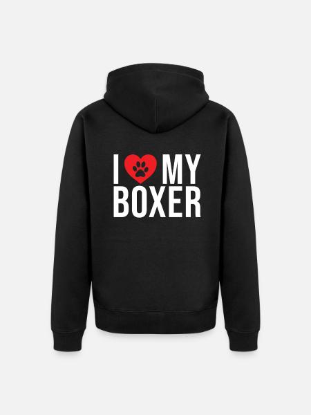 Cadeaux Boxer Dog - Veste à capuche bio Premium Unisexe - noir