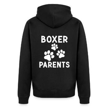 Cadeaux pour chien boxer - Veste à capuche bio Premium Unisexe - noir - Dos - Nico (187cm)