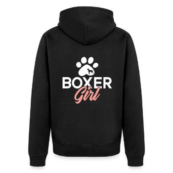 Cadeaux pour chien boxer - Veste à capuche bio Premium Unisexe - noir - Dos - Nico (187cm)