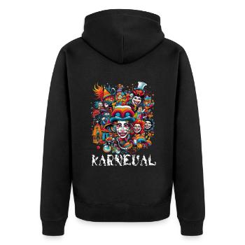 Alaaf, Kostüm, Party, shirt Kunst Kölner Karneval - Unisex Premium Bio Zip Hoodie - Schwarz - Hinten - Nico (187cm)