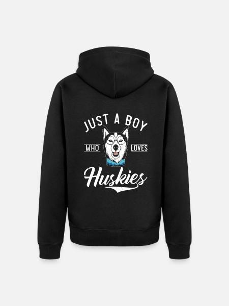 Husky-Hunde-Geschenke - Unisex Premium Bio Zip Hoodie - Schwarz