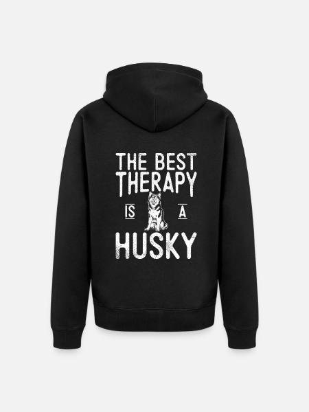 Cadeaux de chien Husky - Veste à capuche bio Premium Unisexe - noir