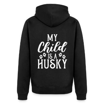 Cadeaux de chien Husky - Veste à capuche bio Premium Unisexe - noir - Dos - Nico (187cm)