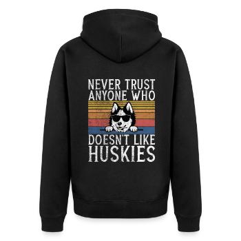 Cadeaux de chien Husky - Veste à capuche bio Premium Unisexe - noir - Dos - Nico (187cm)