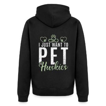 Cadeaux de chien Husky - Veste à capuche bio Premium Unisexe - noir - Dos - Nico (187cm)