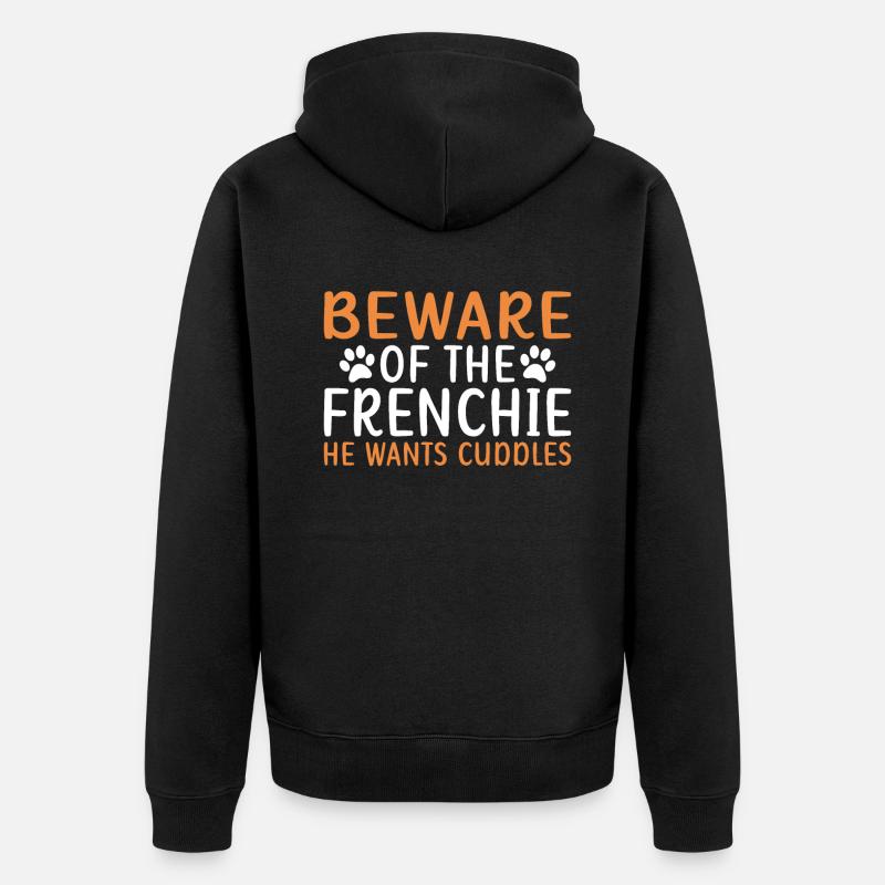 Cadeaux bouledogue français - Veste à capuche bio Premium Unisexe - noir