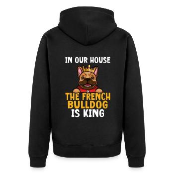 Cadeaux de bouledogue français - Veste à capuche bio Premium Unisexe - noir - Dos - Nico (187cm)