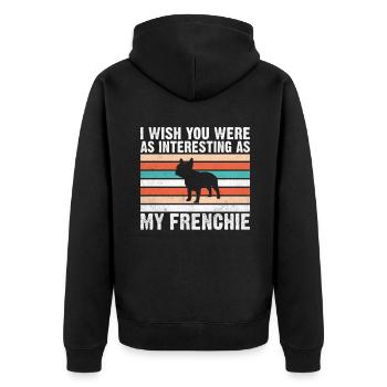 Cadeaux de bouledogue français - Veste à capuche bio Premium Unisexe - noir - Dos - Nico (187cm)