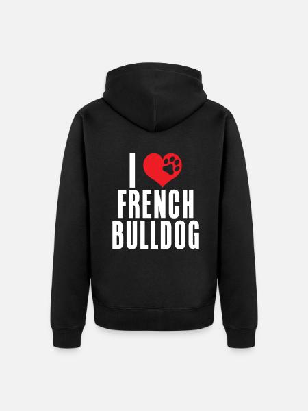 Cadeaux de bouledogue français - Veste à capuche bio Premium Unisexe - noir