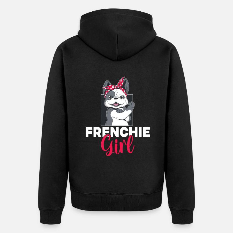Cadeaux de bouledogue français - Veste à capuche bio Premium Unisexe - noir