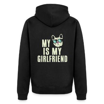 Cadeaux de bouledogue français - Veste à capuche bio Premium Unisexe - noir - Dos - Nico (187cm)
