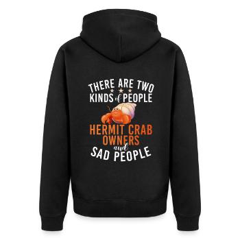 Hermit Crab Gifts - Unisex Premium Organic Zip Hoodie - black - Back - Nico (187cm)