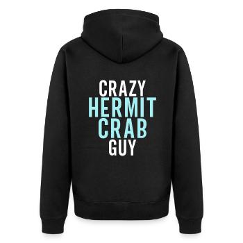 Hermit Crab Gifts - Unisex Premium Organic Zip Hoodie - black - Back - Nico (187cm)