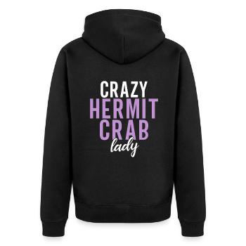 Hermit Crab Gifts - Unisex Premium Organic Zip Hoodie - black - Back - Nico (187cm)