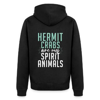 Hermit Crab Gifts - Unisex Premium Organic Zip Hoodie - black - Back - Nico (187cm)