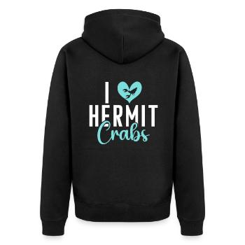 Hermit Crab Gifts - Unisex Premium Organic Zip Hoodie - black - Back - Nico (187cm)