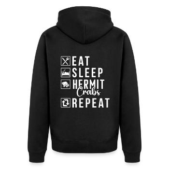 Einsiedlerkrebs-Geschenke - Unisex Premium Bio Zip Hoodie - Schwarz - Hinten - Nico (187cm)