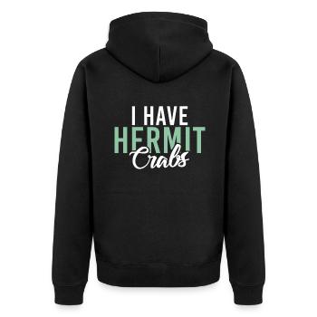 Hermit Crab Gifts - Unisex Premium Organic Zip Hoodie - black - Back - Nico (187cm)