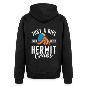 Einsiedlerkrebs-Geschenke - Unisex Premium Bio Zip Hoodie - Schwarz - Hinten - Nico (187cm)