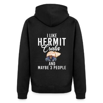 Hermit Crab Gifts - Unisex Premium Organic Zip Hoodie - black - Back - Nico (187cm)