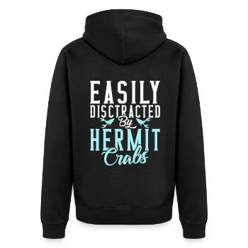 Hermit Crab Gifts - Unisex Premium Organic Zip Hoodie - black - Back - Nico (187cm)