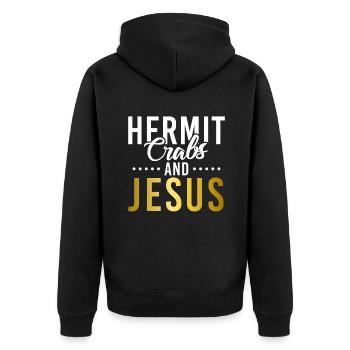 Hermit Crab Gifts - Unisex Premium Organic Zip Hoodie - black - Back - Nico (187cm)
